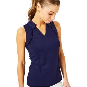 Lilly Pulitzer Polo Top Women’s Size Small Navy Luxletic Martina Sleeveless‎